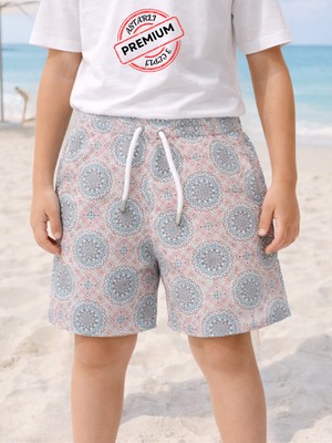 Casabony Erkek Çocuk Baskılı Deniz Şort Mayo Astarlı