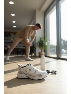 Enoch Erkek Spor ve Yürüyüş Ayakkabısı Tam Ortopedik Tabanlı Retro Parçalı ve Kalın Tabanlı Model