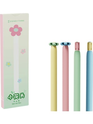 Hype Store Thecey Mavi Mürekkepli Daisy (Papatya) Jel Kalem 4'lü