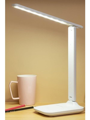 Hype Store Nekuba Şarjlı Masa Lambası 3 Renk Dokunmatik Telefon Standlı Kademeli Çalışma Okuma Işığı Gece Lamba