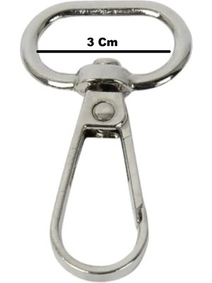 Orhan Çanta 5 Adet 3 Cm Metal Anahtarlık Çanta Cüzdan Klipsi & Papağanı Büyük Boy Gümüş Renk