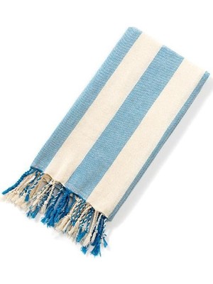 Hype Store Striped Peştemal Banyo Havlusu Plaj Havlusu Mavi