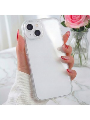 Fibaks Apple iPhone 15 Kılıf Kamera Korumalı Şeffaf Ultra Ince Esnek Renksiz Silikon Kapak