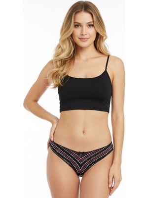 Bonbon Kadın Tül Kalp Desenli Brazilian Slip Külot BB2159