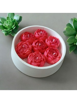 Celestia Dekoratif Vanilya Kokulu Mum Gül Kasesi