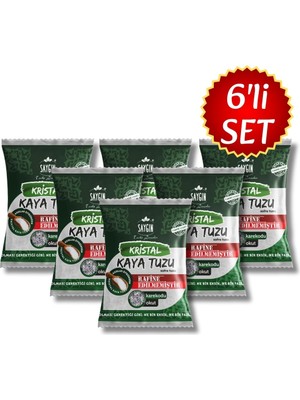 Saygın Tuz Rafine Edilmemiş Doğal Kristal Kaya Tuzu - Sofra Tuzu / İnce Taneli / Paketli 500 gr X 6 adet