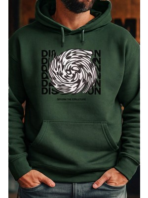 Bellanova Unisex 3 Iplik Kapüşonlu Kanguru Cepli Soyut Grafik Baskılı Oversize Street Sweatshirt