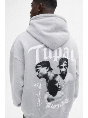 Bellanova Unisex 3 Iplik Kapüşonlu Kanguru Cepli Rap Temalı Baskılı Oversize Street Sweatshirt