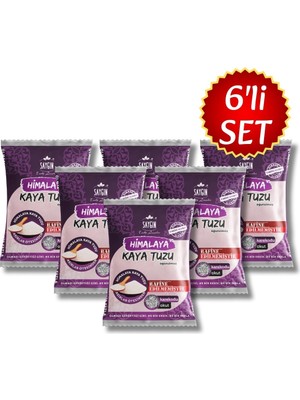 Saygın Tuz Rafine Edilmemiş Doğal Himalaya Kristal Kaya Tuzu - Sofra Tuzu / İnce Taneli / Paketli 500 gr X 6 adet