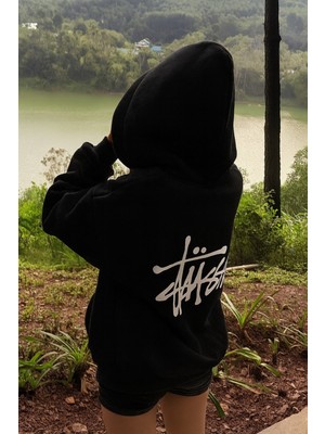 Bellanova Unisex 3 Iplik Kalın Kumaş Kapüşonlu Kanguru Cepli Arka Baskılı Oversize Rahat Günlük Hoodie