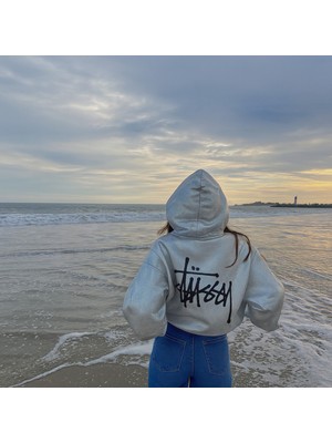 Bellanova Unisex 3 Iplik Kapüşonlu Kanguru Cepli Arka Baskılı Oversize Günlük Rahat Kalın Kumaş Hoodie