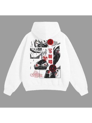 Bellanova Unisex Oversize Kapüşonlu Kırmızı Grafik Baskılı Streetwear Desenli Retro Sweatshirt