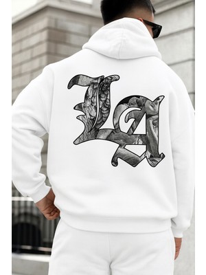 Bellanova “erkek Oversize Kapüşonlu La Desenli Streetwear Hoodie Sweatshirt Günlük Rahat Moda Stil”