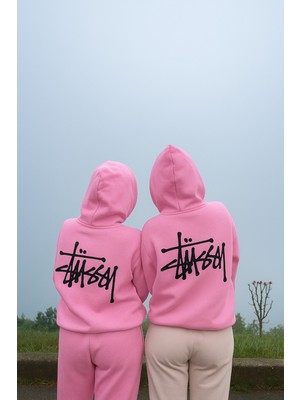 Bellanova Unisex Çift Kombin Oversize 3 Iplik Kalın Kumaş Arka Yazı Baskılı Kapüşonlu Sweat Hoodie