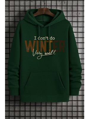 Bellanova “3 Iplik Kanguru Cepli Kapüşonlu ‘winter Yazılı’ Baskılı Oversize Hoodie Sweatshirt”