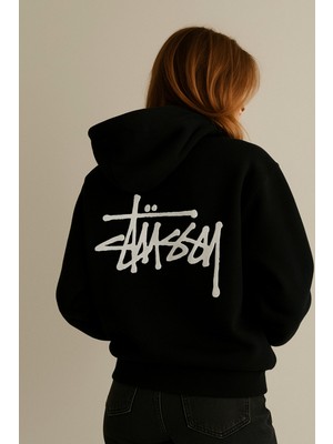 Bellanova 3 Iplik Kalın Kumaş Kapüşonlu Kanguru Cepli Arka Baskı Detaylı Oversize Rahat Günlük Hoodie