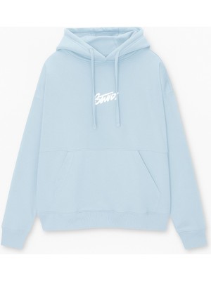 Bellanova Unisex 3 Iplik Oversize Swnd Yazı Baskılı Kapüşonlu Kanguru Cepli Günlük Rahat Hoodie