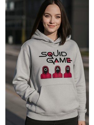 Bellanova Unisex Kapüşonlu 3 Iplik Şardonlu Kanguru Cepli Oyuncu Maskeli Baskılı Hoodie