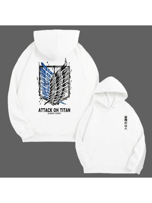 Bellanova “3 Iplik Kanguru Cepli Kapüşonlu, Arkası Kanat Desenli Anime Tarzı Baskılı Sweatshirt”