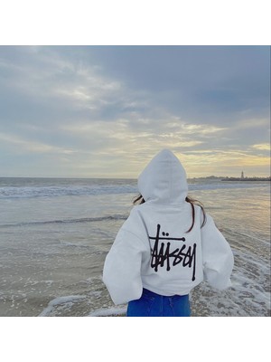 Bellanova Unisex 3 Iplik Kapüşonlu Kanguru Cepli Arka Baskılı Oversize Günlük Rahat Kalın Kumaş Hoodie