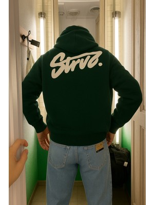 Bellanova Unisex 3 Iplik Oversize Swnd Yazı Baskılı Kapüşonlu Kanguru Cepli Sokak Tarzı Sweatshirt