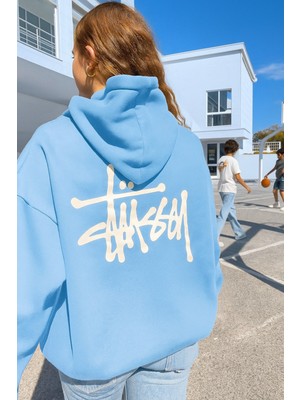Bellanova Unisex Oversize 3 Iplik Street Tarzı Kapüşonlu Arka Baskılı Rahat Kanguru Cepli Sweat Hoodie