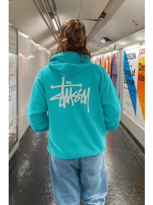 Bellanova Unisex 3 Iplik Oversize Kapüşonlu Arka Yazı Baskılı Kalın Kanguru Cepli Streetwear Sweat