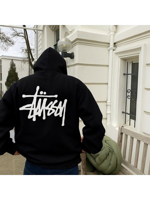 Bellanova Unisex Oversize 3 Iplik Kalın Kumaş Kapüşonlu Arka Yazı Baskılı Kanguru Cepli Sweatshirt