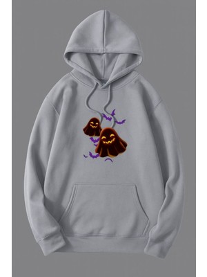 Bellanova Hayalet ve Yarasa Desenli Kapüşonlu Sweatshirt