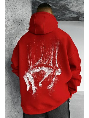 Bellanova Oversize Kapüşonlu Sweatshirt – Sırt Tarafında Soyut Sanat Deseni