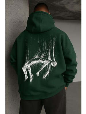 Bellanova Oversize Kapüşonlu Sweatshirt – Sırt Tarafında Soyut Sanat Deseni