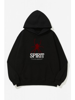 Bellanova Kapüşonlu Sweatshirt - Unisex - Ön ve Arka Baskılı - 3 Iplik Şardonlu - Rahat Kalıp