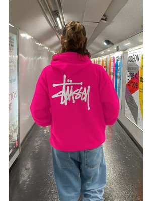 Bellanova Unisex 3 Iplik Oversize Kapüşonlu Arka Yazı Baskılı Kalın Kanguru Cepli Streetwear Sweat