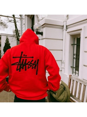 Bellanova Unisex Oversize 3 Iplik Kalın Kumaş Kapüşonlu Arka Yazı Baskılı Kanguru Cepli Sweatshirt