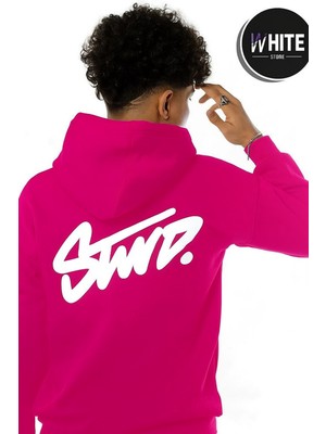 Bellanova Unisex Oversize 3 Iplik Kapüşonlu Sweatshirt Swnd Yazı Baskılı Rahat Günlük Tarz Hoodie