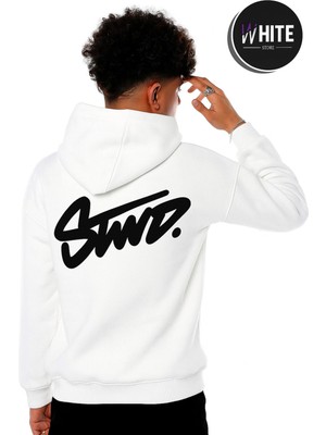 Bellanova Unisex Oversize 3 Iplik Kapüşonlu Sweatshirt Swnd Yazı Baskılı Rahat Günlük Tarz Hoodie