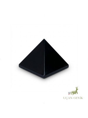 Uçan Geyik Piramit Siyah Akik Doğal Taş Obje - Topraklama, Güç ve Koruma | 165GR