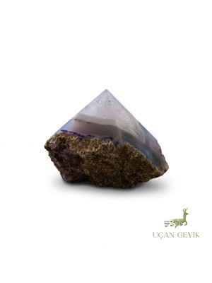 Uçan Geyik Ham Piramit Şeklinde Akik Doğal Taş - 205GR