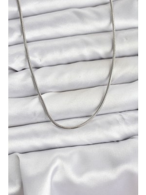 Clariss 316L Çelik Zincir Gümüş Renk 60 cm Yılan Zincir Kadın Kolye