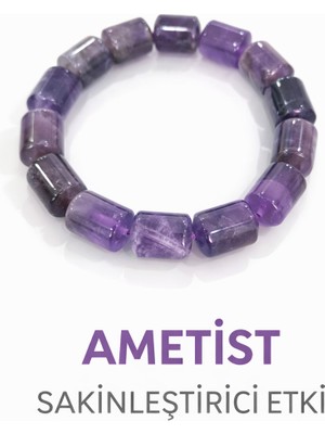 Ametist Doğal Taş Bileklik Özel Kesim