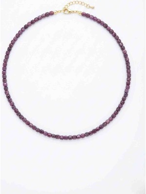 Yakut Doğal Taş Kolye ( 4mm )