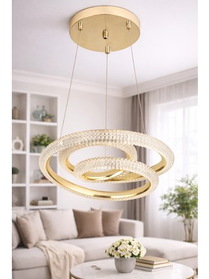 Ünal Aydınlatma Lina Gold LED Sarkıt Avize – Modern Halka Tasarım
