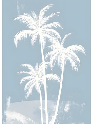 Fuart.Co Palmiyeler Dijital Baskı Poster (Çerçevesiz)Sea World Poster Serisi Sefu