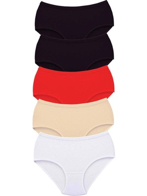 Çamaşır Kenti 5 Adet Tutku Kadın Yüksek Bel Bato Kalın Lastik Külot S13