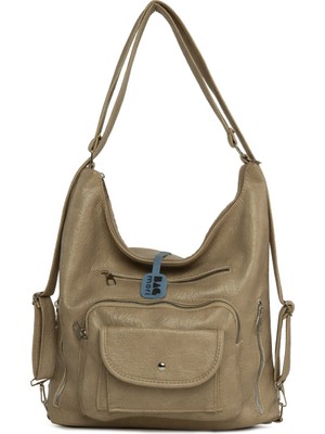 Bagmori Vizon Yumuşak Dokulu Büyük Tek Cep Kapaklı Askılı ve Sırt Salaş Çanta