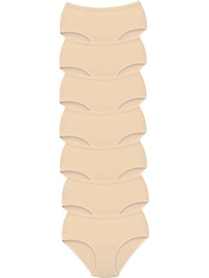 Çamaşır Kenti 7 Adet Tutku Kadın Yüksek Bel Bato Kalın Lastik Külot Ten