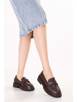 Gondol Hakiki Deri Kalın Taban Hafif Oxford Ayakkabı ERP.744 - Kahverengi - 39 Kahverengi