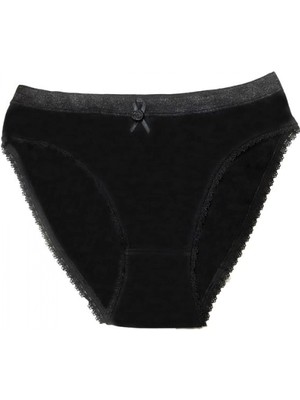 Pilelistore Şahinler Kadın Için Dantel Kenarlı Siyah Renk Bikini Külot B223
