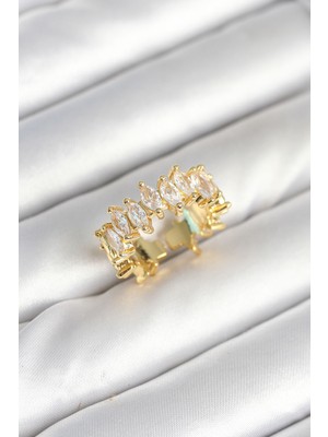 Clariss Pirinç Arpa Baget Zirkon Taşlı Kadın Yüzük