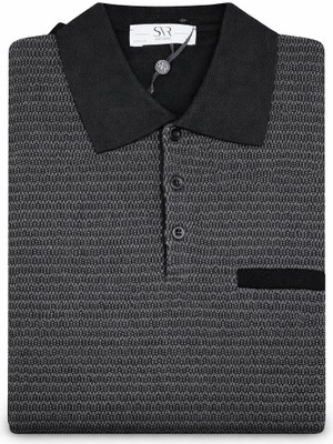 Süvari Rahat Kalıp %100 Yün Akrilik Premium Polo Yaka Desenli Kazak